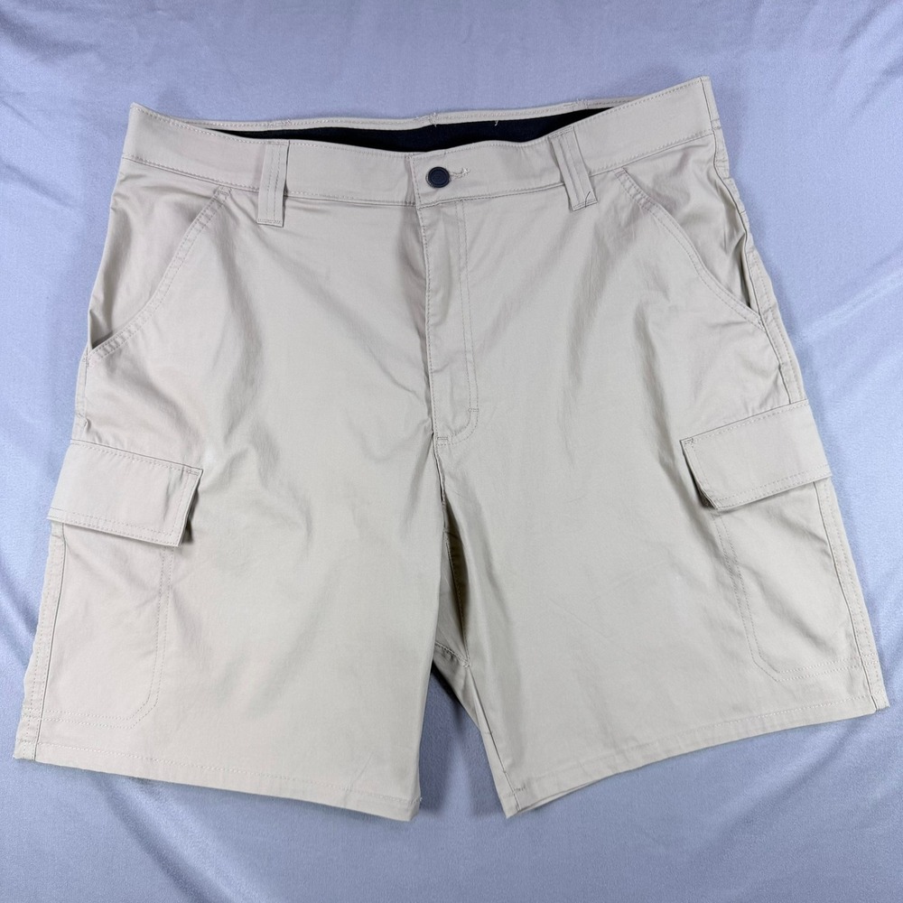 Wrangler Mens 36 Tan Cotton ATG All Terrain Gear Cargo Hiking Utility Shorts